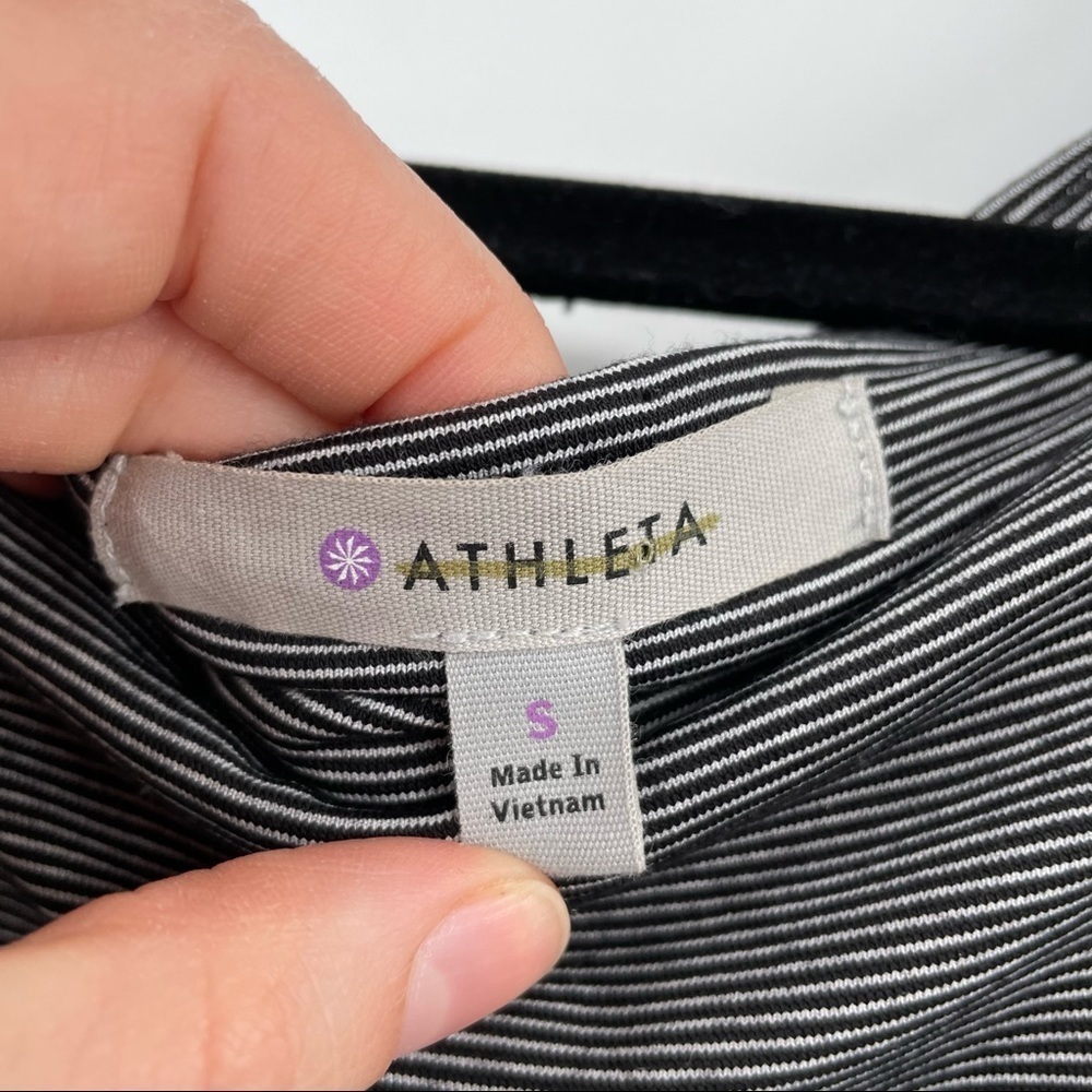 Athleta Dark Gray Striped Knit Athletic Dress - Picture 13 of 14